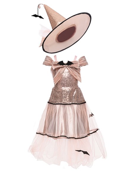 Robe de sorcière glamour avec chapeau, TAILLE US 5-6 ans - great pretenders