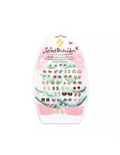 Set de 30 paires de boucles d'oreilles autocollantes noel - great pretenders