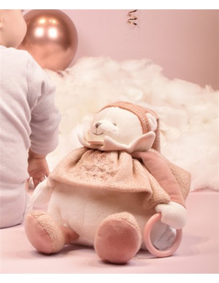 DOUDOU 25 ANS - OURS ROSE Pantin d'activités