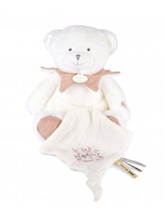 DOUDOU 25 ANS - OURS ROSE Pantin avec doudou mouchoir 2