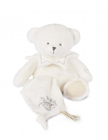 DOUDOU 25 ANS - OURS BLANC Pantin avec doudou mouchoir