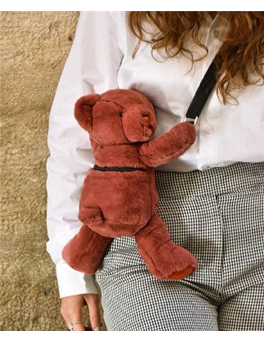 Sac bandouliere - Ours en peluche terracotta - 30 cm