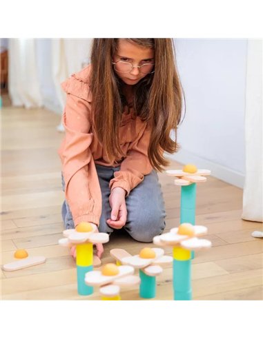 Jouet de construction éducatif en bois - Stix 60 pcs - Oppi