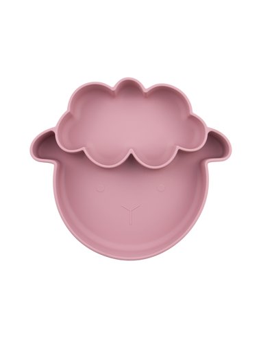 Assiette Compartimentée Mouton Rose Foncé - choo