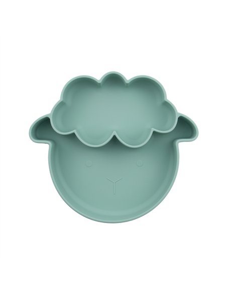 Assiette Compartimentée Mouton Menthe - choo