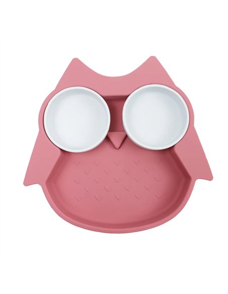 Assiette Compartimentée Hibou Elia Fuchsia - Choo