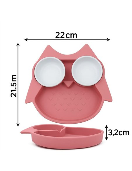 Assiette Compartimentée Hibou Elia Menthe - Choo