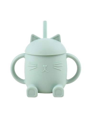 Tasse avec Paille en Silicone Chatty Menthe - Choo
