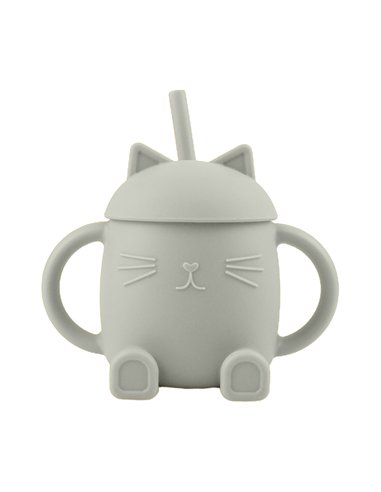 Tasse avec Paille en Silicone Chatty Bleu Glacier - choo