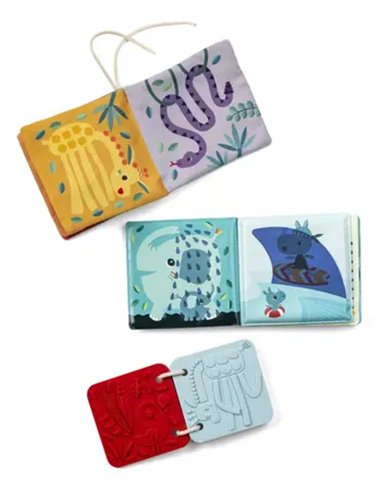 SET DE NAISSANCE - 3 LIVRES SENSORIELS JUNGLE - lilliputiens