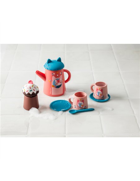 Jouet de bain - Set de thé Jeanne le chat - lilliputiens