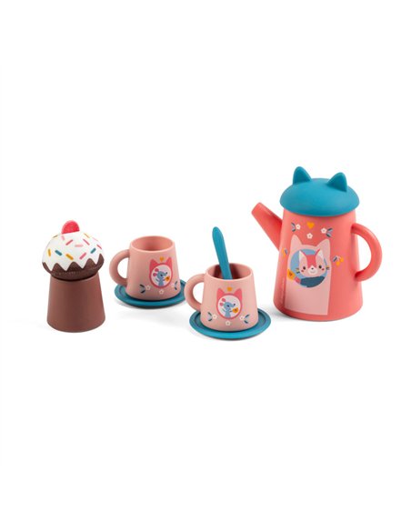 Jouet de bain - Set de thé Jeanne le chat - lilliputiens