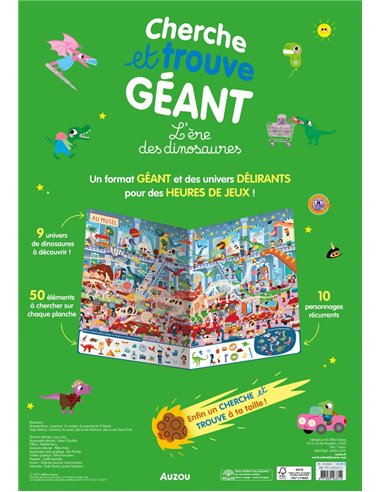 CHERCHE ET TROUVE GÉANT - L'ÈRE DES DINOSAURES - Auzou