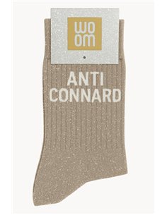 Chaussettes à paillettes Anti Connard Beige - Woom