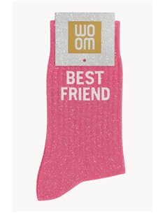 Chaussettes à paillettes Best Friend Rose Bubble - woom