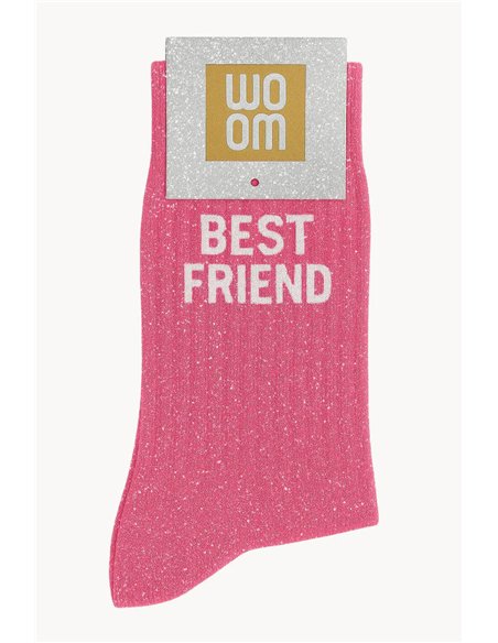 Chaussettes à paillettes Best Friend Rose Bubble - woom