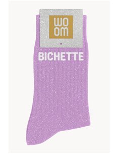 Chaussettes à paillettes Bichette Purple Drama - woom