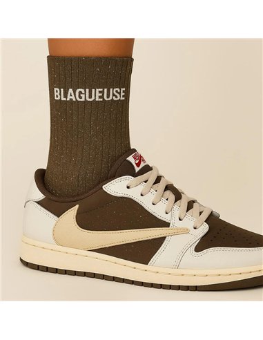 Chaussettes à paillettes Blagueuse Kaki - woom