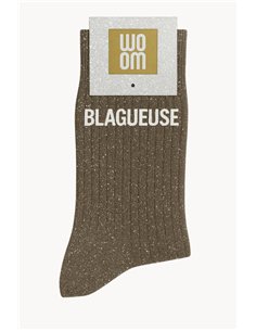 Chaussettes à paillettes Blagueuse Kaki - woom