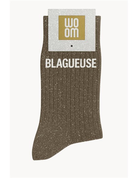 Chaussettes à paillettes Blagueuse Kaki - woom