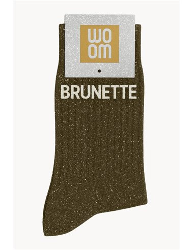 Chaussettes à Paillettes Brunette Kaki - woom