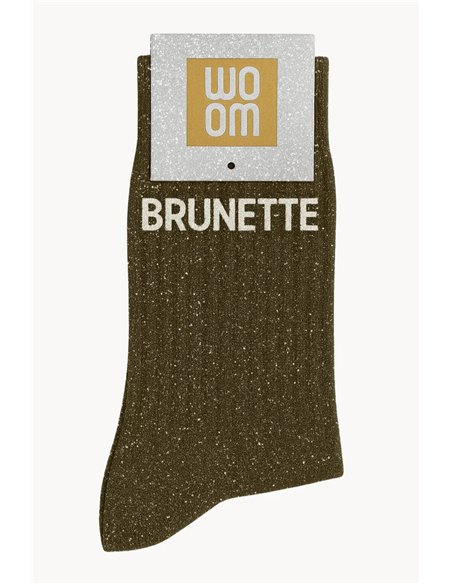 Chaussettes à Paillettes Brunette Kaki - woom