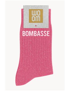 Chaussettes à paillettes Bombasse Rose Bubble - woom