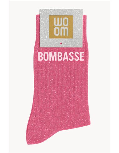 Chaussettes à paillettes Bombasse Rose Bubble - woom
