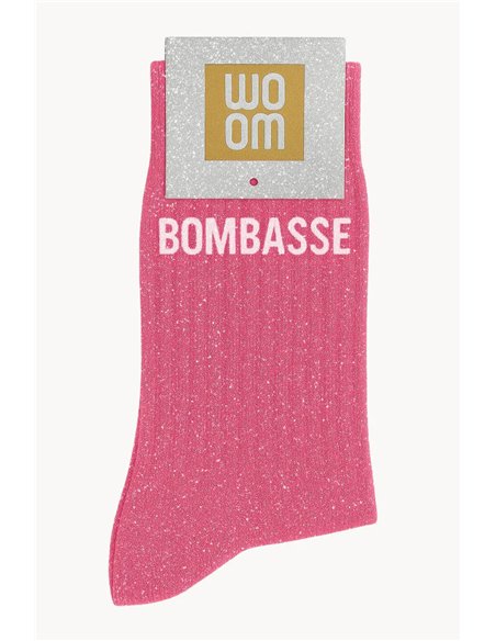 Chaussettes à paillettes Bombasse Rose Bubble - woom