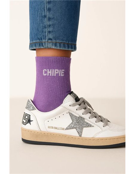 Chaussettes à paillettes Chipie Mauve - woom