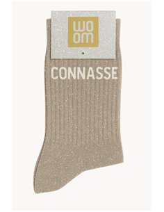 Chaussettes à paillettes Connasse Beige - woom