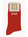 Chaussettes à paillettes Diva Rouge - woom