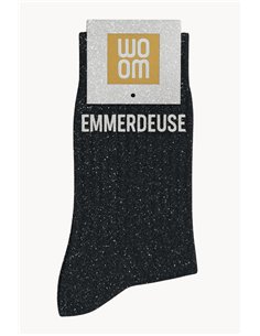 Chaussettes à paillettes Emmerdeuse Noir - Woom