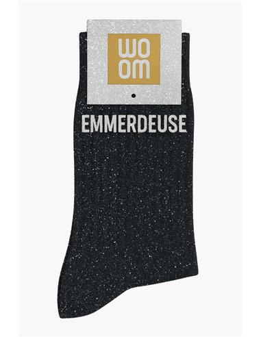 Chaussettes à paillettes Emmerdeuse Noir - Woom