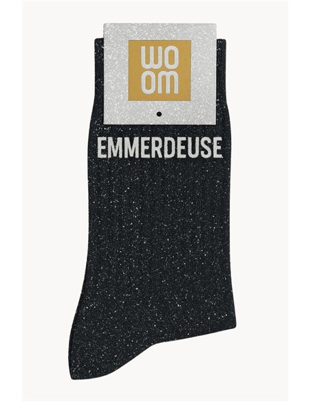 Chaussettes à paillettes Emmerdeuse Noir - Woom