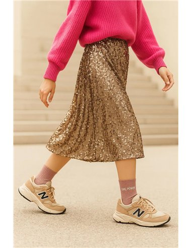 Chaussettes à paillettes Girl Power Rose Gold - woom
