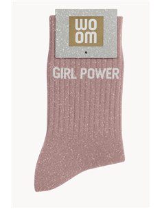 Chaussettes à paillettes Girl Power Rose Gold - woom