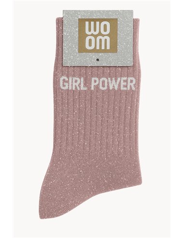 Chaussettes à paillettes Girl Power Rose Gold - woom