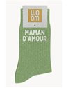 Chaussettes à paillettes Maman d'Amour Vert Amande - woom