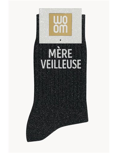 Chaussettes à paillettes Mère Veilleuse Noir - woom