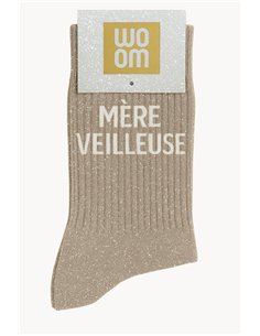 Chaussettes à paillettes Mère Veilleuse Beige - woom