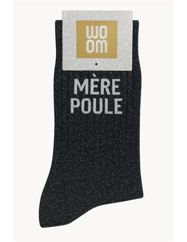 Chaussettes à paillettes Mère Poule Noir - Woom
