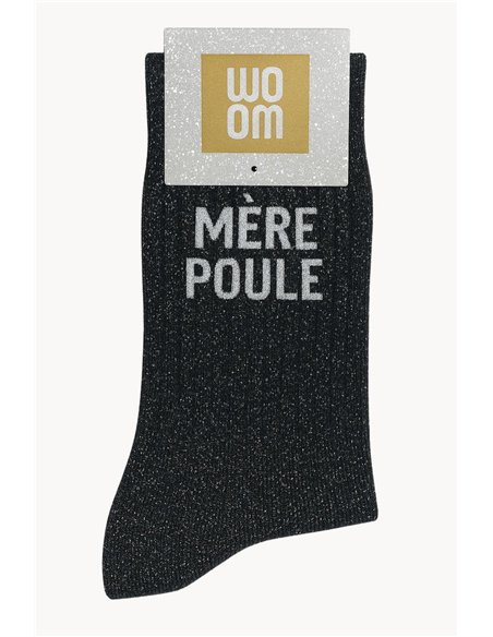 Chaussettes à paillettes Mère Poule Noir - Woom