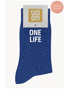 Chaussettes à paillettes One Life Bleu Electrique - woom