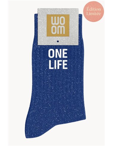 Chaussettes à paillettes One Life Bleu Electrique - woom