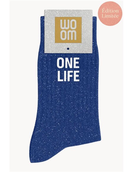 Chaussettes à paillettes One Life Bleu Electrique - woom