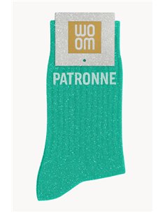 Chaussettes à paillettes Patronne Green Queen - woom