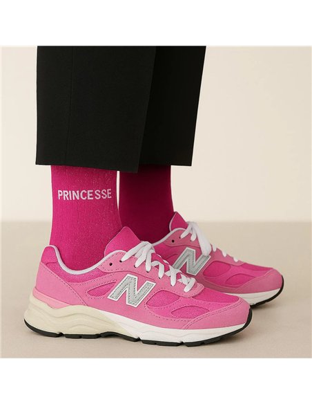 Chaussettes à Paillettes Princesse Rose Fuschia - woom