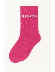 Chaussettes à Paillettes Princesse Rose Fuschia - woom 2
