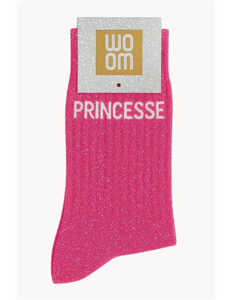 Chaussettes à Paillettes Princesse Rose Fuschia - woom